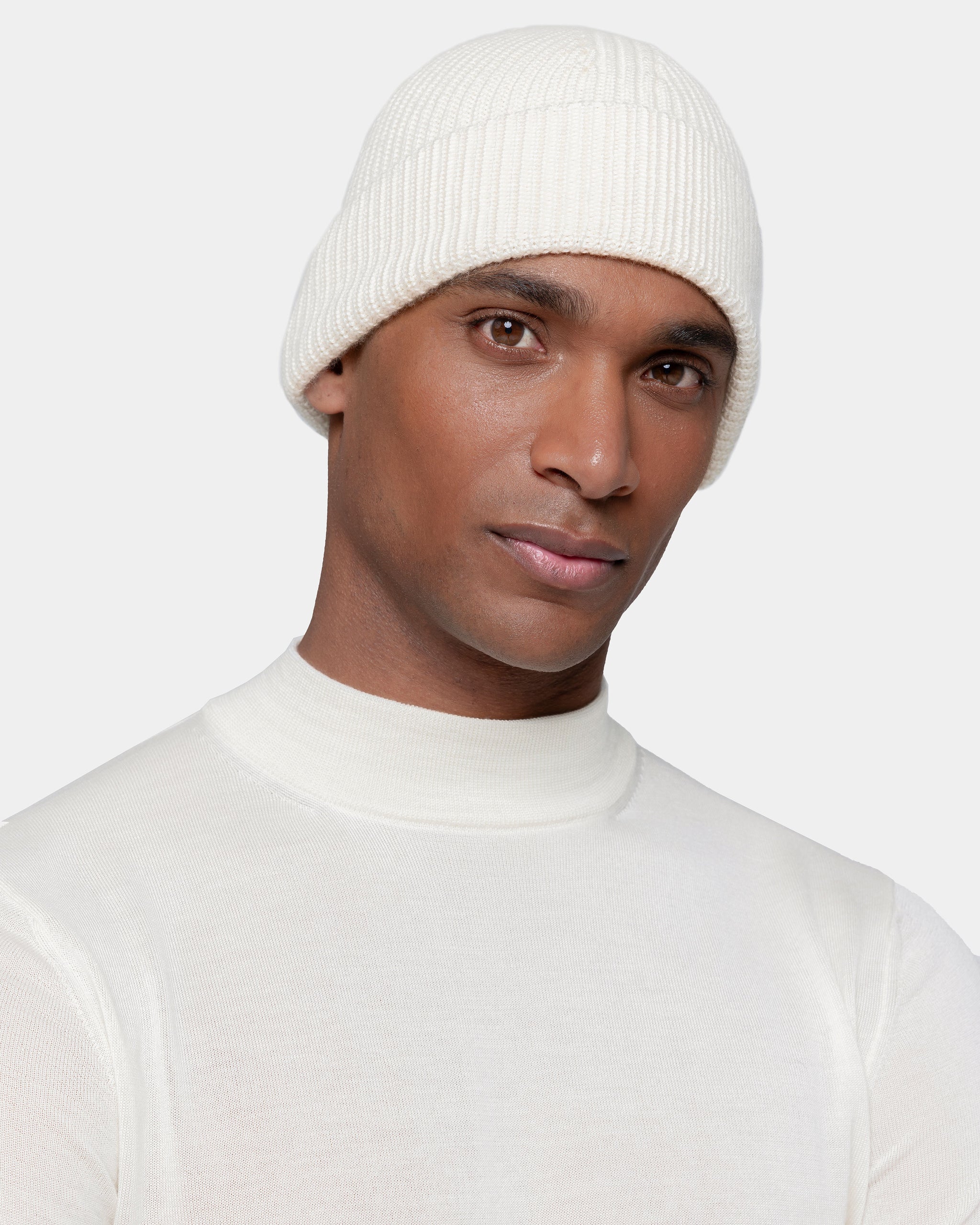 Pearl White Beanie in Cashmere Silk | Filatori