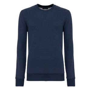 Blue Melange Crewneck sweatshirt in Cotton Cashmere | Filatori