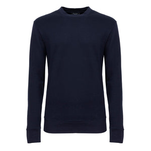 Sweater met ronde hals in effen Blauw jersey dubbel katoen Compact | Filatori