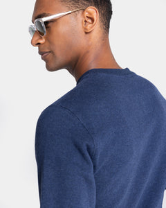 Blue Melange Crewneck sweatshirt in Cotton Cashmere | Filatori