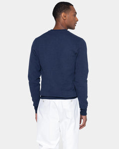 Blue Melange Crewneck sweatshirt in Cotton Cashmere | Filatori