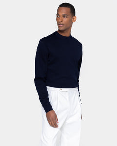 Blue Crewneck sweatshirt in double jersey Compact Cotton | Filatori