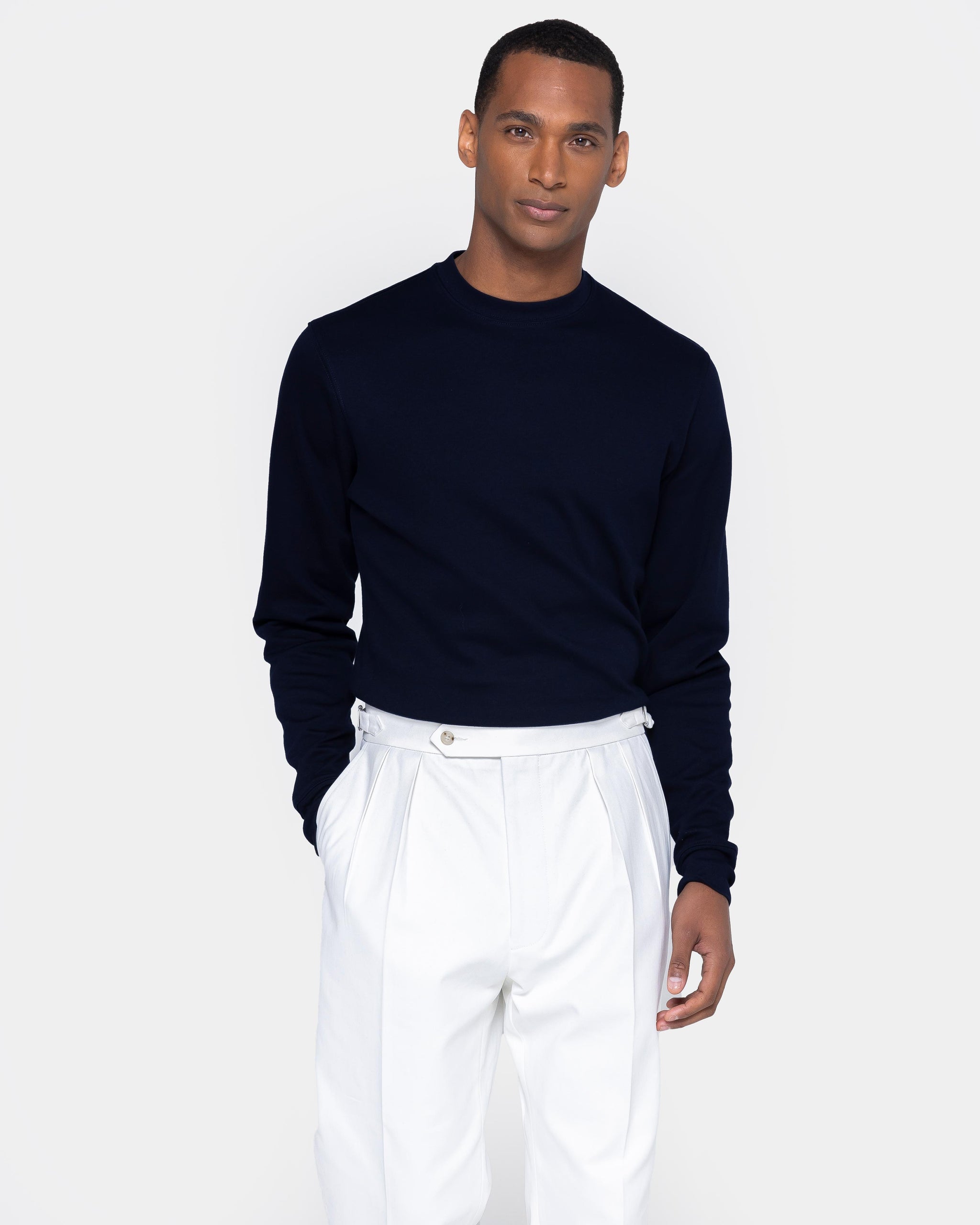 Blue Crewneck sweatshirt in double jersey Compact Cotton | Filatori