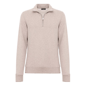 Sand Melange Half zip sweatshirt in Cotton Cashmere | Filatori