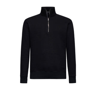 Black Half zip sweatshirt in Cotton Cashmere | Filatori