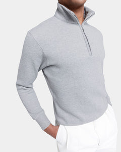 Grey Half zip sweatshirt in Cotton Cashmere | Filatori