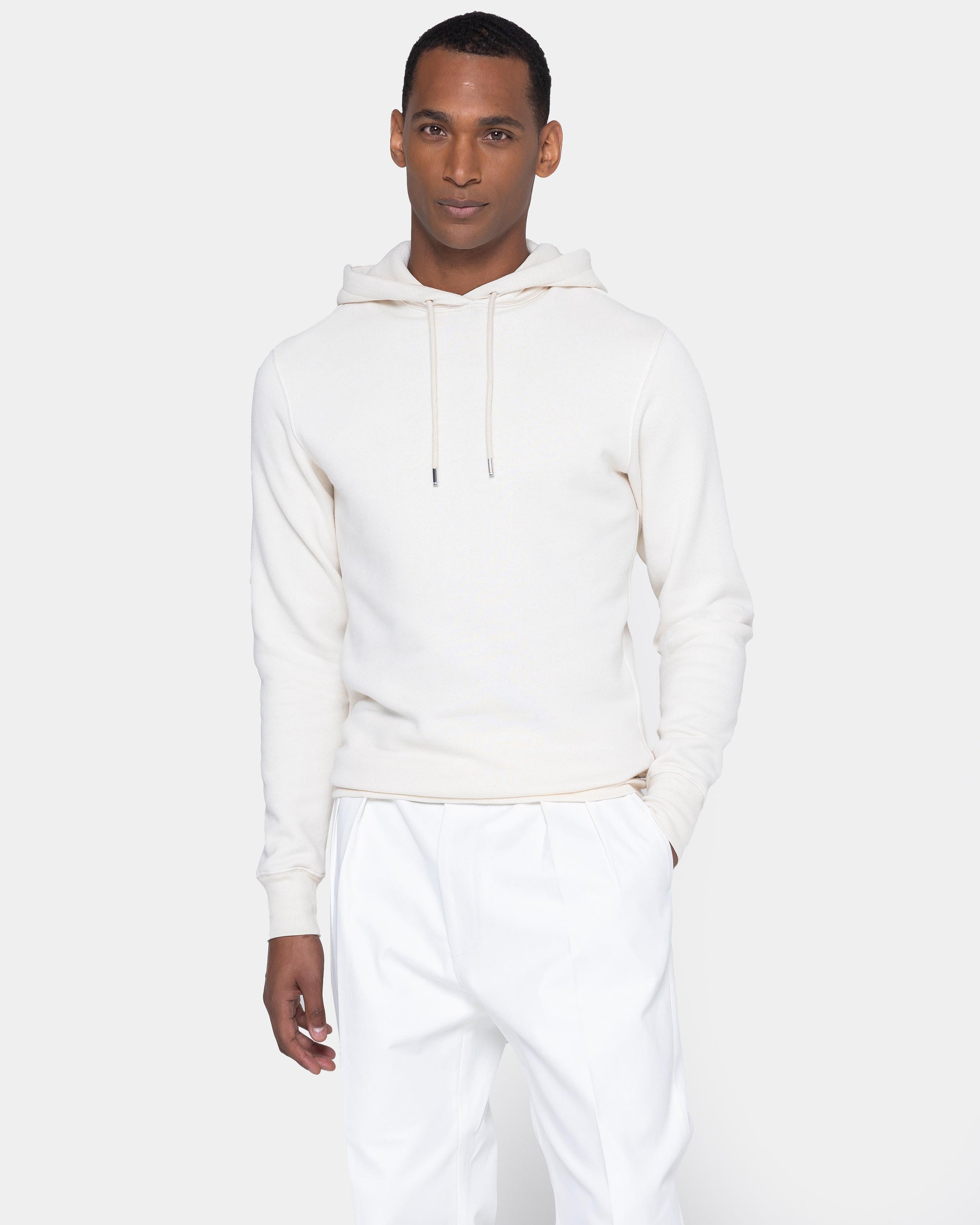 Natural White Hoodie in Cotton Cashmere | Filatori