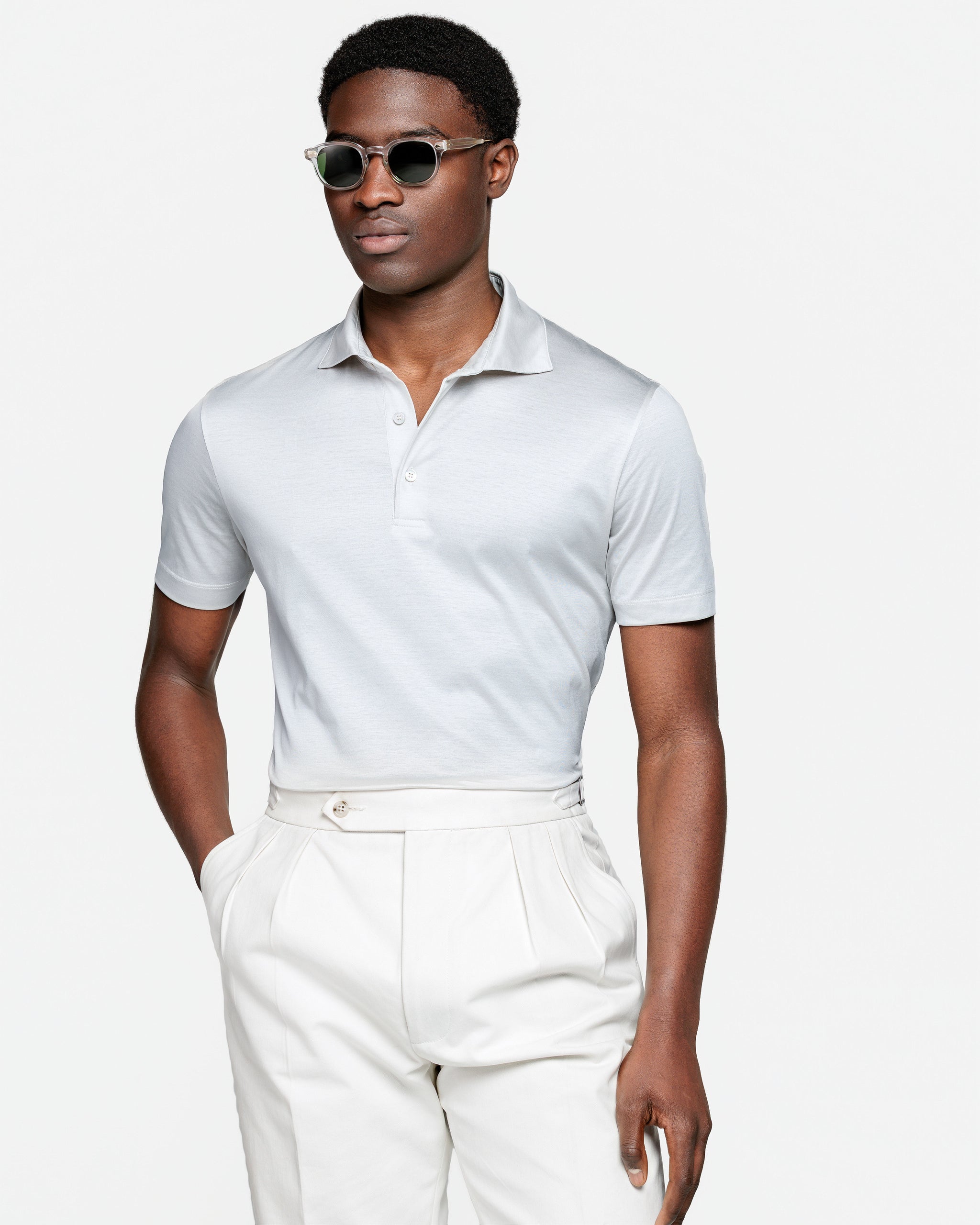 Zwart Korte Mouw Poloshirt zonder knopen 100% Egyptisch Katoen | Filatori

