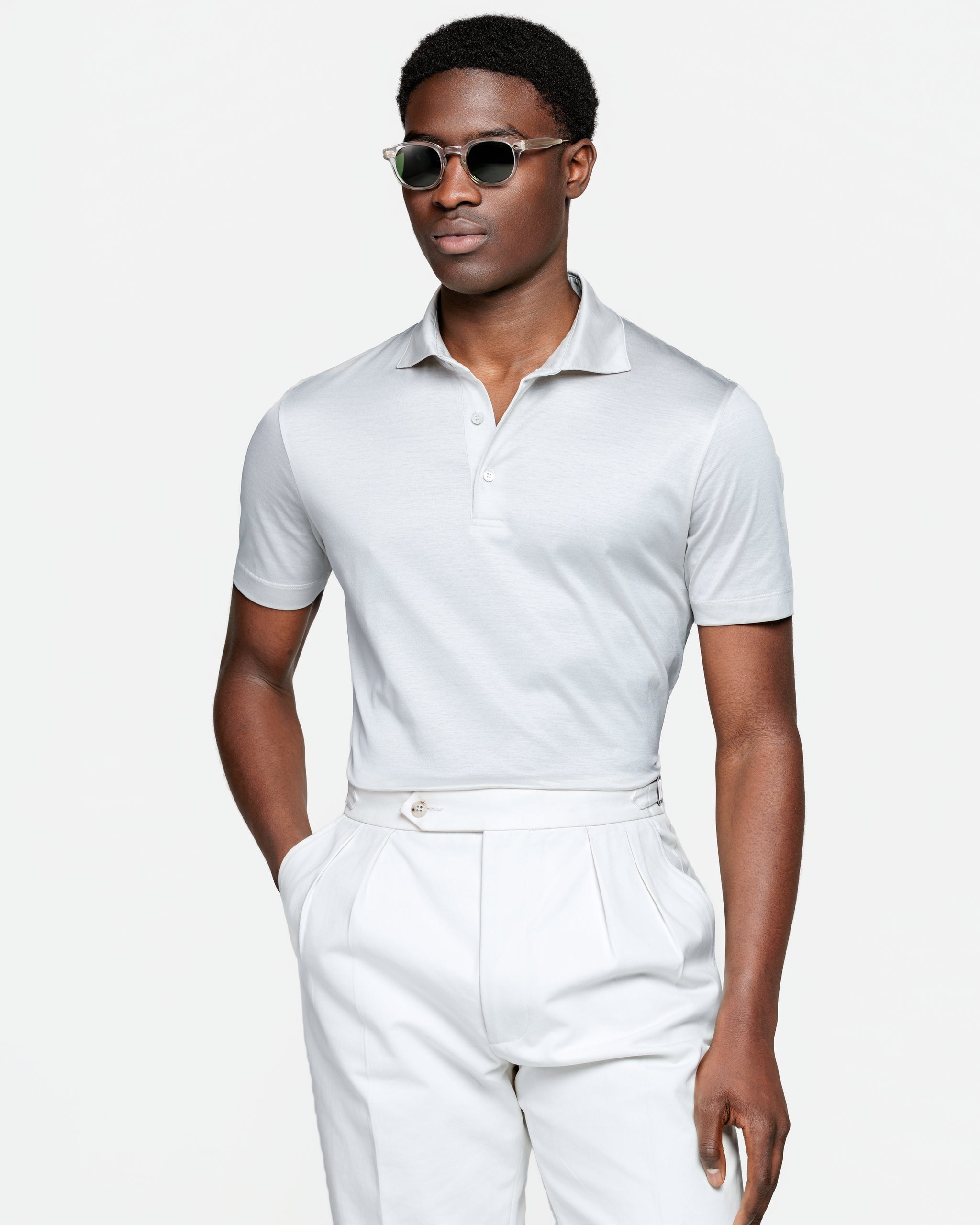 Zwart Korte Mouw Poloshirt zonder knopen 100% Egyptisch Katoen | Filatori
