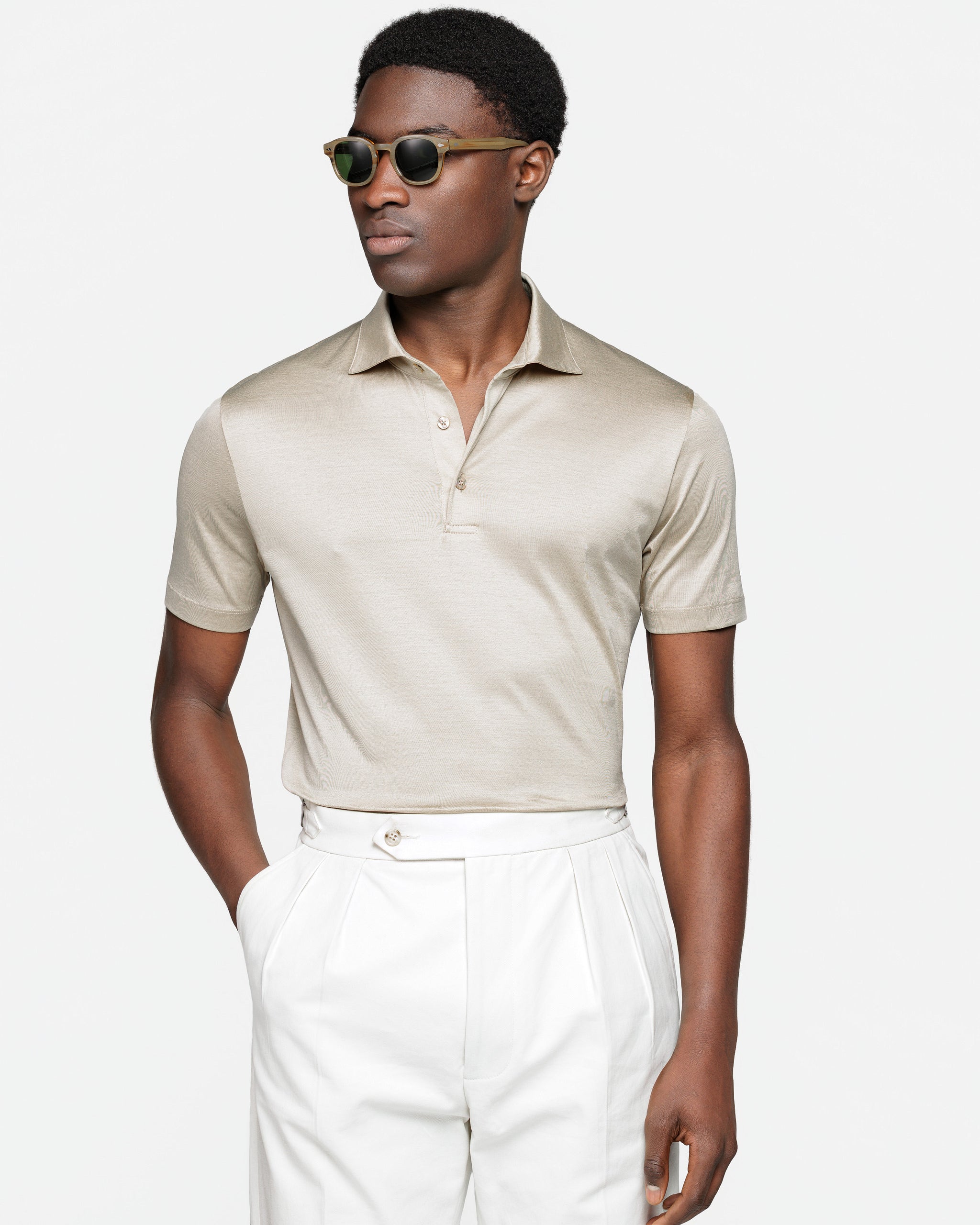 Zwart Korte Mouw Poloshirt zonder knopen 100% Egyptisch Katoen | Filatori
