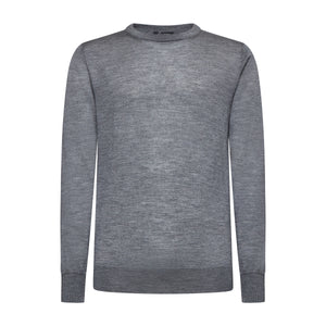 Grey Long Sleeved Crewneck Knitwear in Extrafine Merino Wool and Silk | Filatori