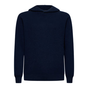 Blauwe hoodie met lange mouwen van Super 100's Carded Wool | Filatori