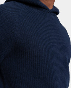 Blauwe hoodie met lange mouwen van Super 100's Carded Wool | Filatori