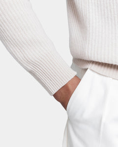 Meringue Long Sleeve Crewneck in Super 100's Carded Wool | Filatori