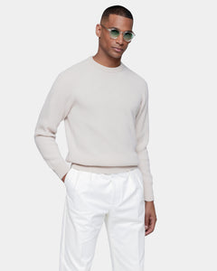 Meringue Long Sleeve Crewneck in Super 100's Carded Wool | Filatori