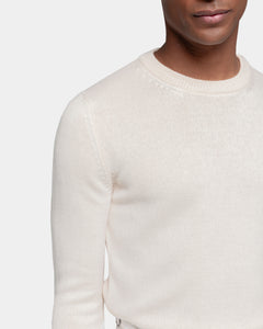 Off White Long Sleeved Crewneck Knitwear in Wool Cashmere | Filatori