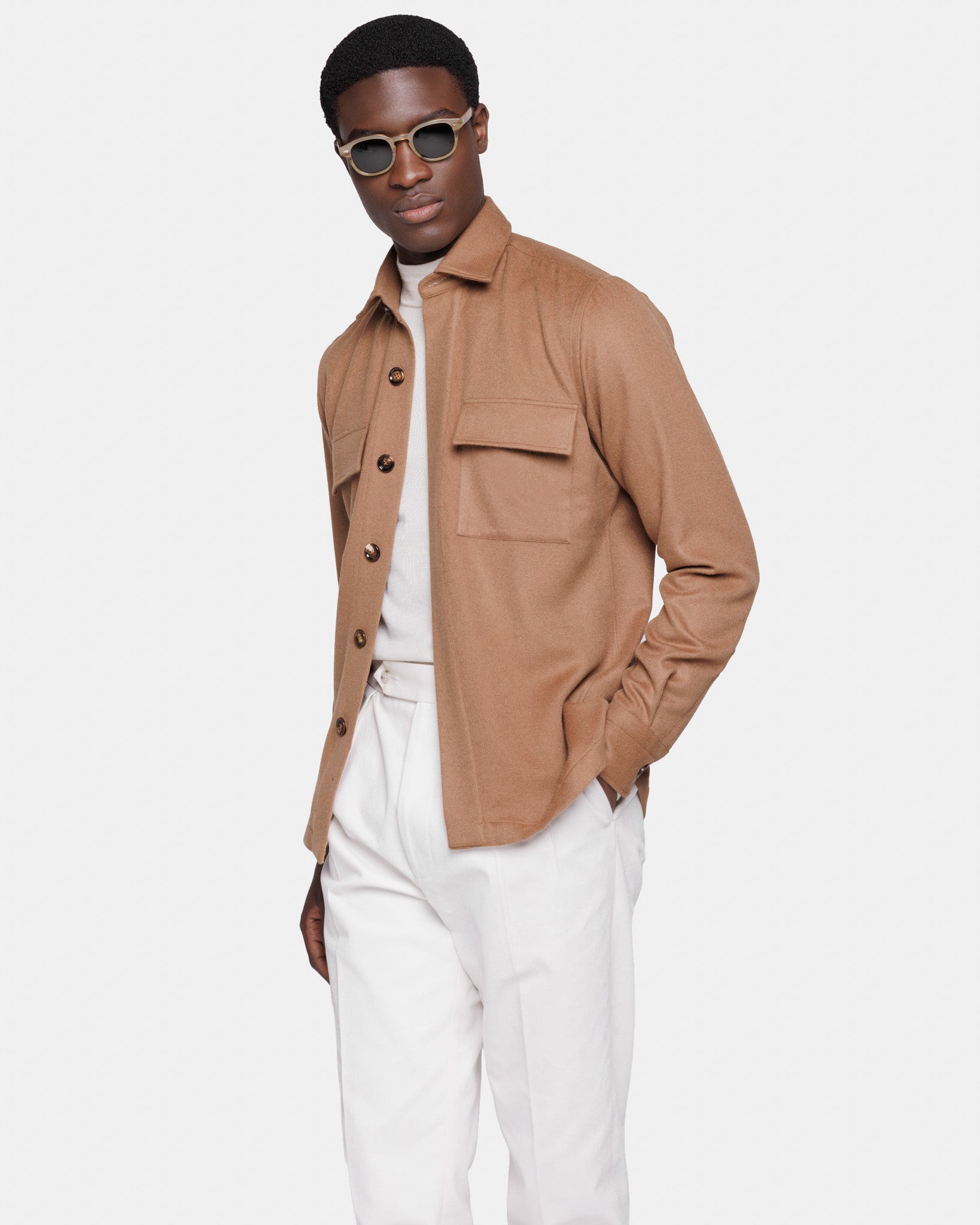 Overshirt in Taupe 100% Baby Camel | Filatori 