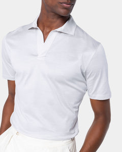 Grijs Korte Mouw Poloshirt zonder knopen 100% Egyptisch Katoen | Filatori

