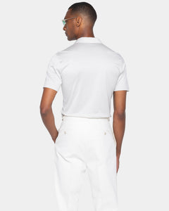 Pearl Grey Short Sleeve Half Zip Polo 100% Egyptian Cotton | Filatori
