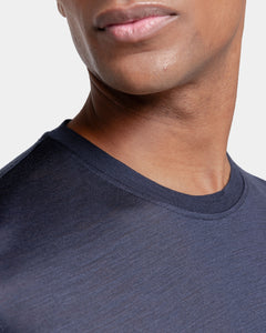 Blue Tech Short Sleeve T-Shirt in Extrafine Merino Wool | Filatori 