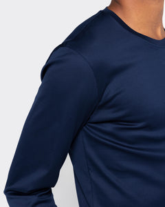 Blue Long Sleeve T-Shirt 100% Ultra-fine Supima Cotton | Filatori 