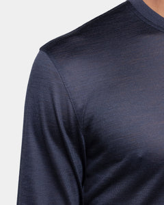 Blue Tech Long Sleeve T-Shirt in Extrafine Merino Wool | Filatori 