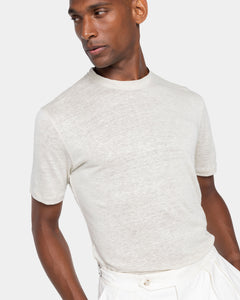 T-shirt met korte mouwen touwkleur 100% linnen | Filatori
