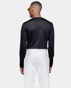 Black Tech Long Sleeve T-Shirt in Extrafine Merino Wool| Filatori 